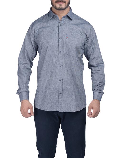 grey linen casual shirt - 13997091 - Very Small Image - 1