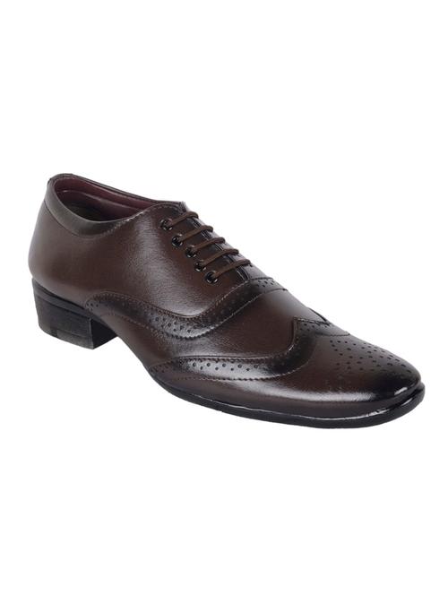 brown leatherette lace-up brouge - 13997891 - Very Small Image - 1