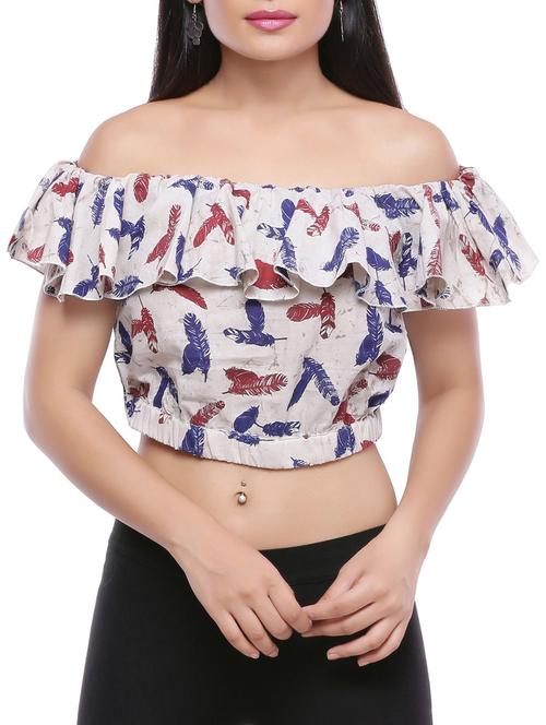 cream cotton crop top - 14000193 - Very Small Image - 1