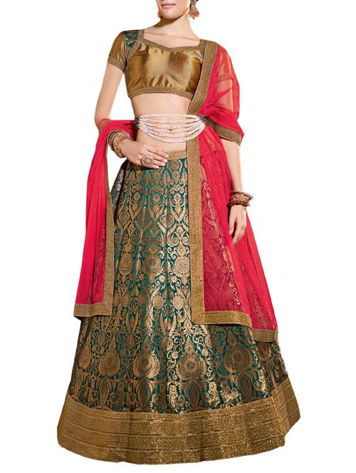 blue net flared lehenga - 14003736 - Very Small Image - 1