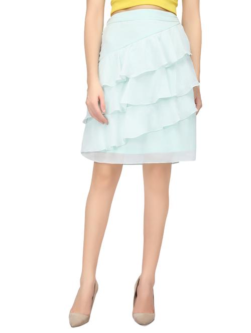 light blue georgette skirt - 14004708 - Very Small Image - 1
