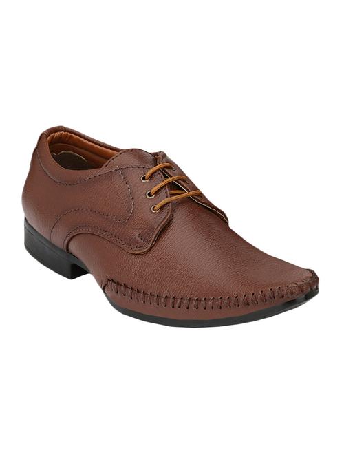 brown leatherette lace-up derby - 14008496 - Very Small Image - 1