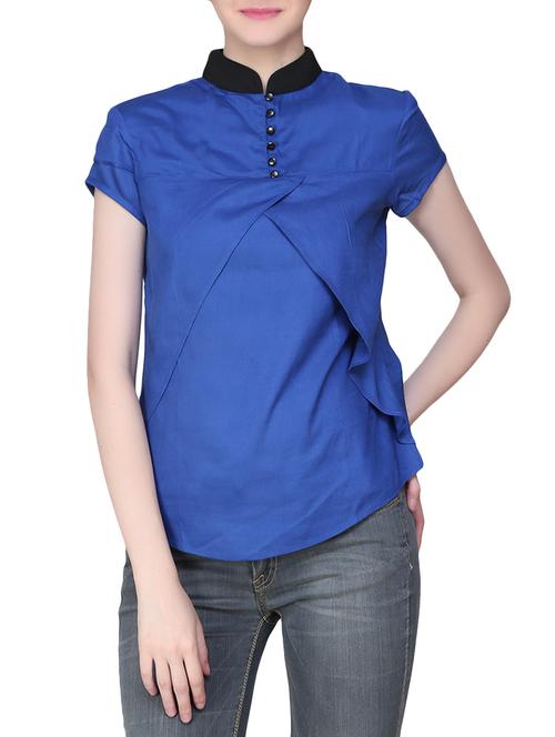 blue rayon top - 14033643 - Very Small Image - 1