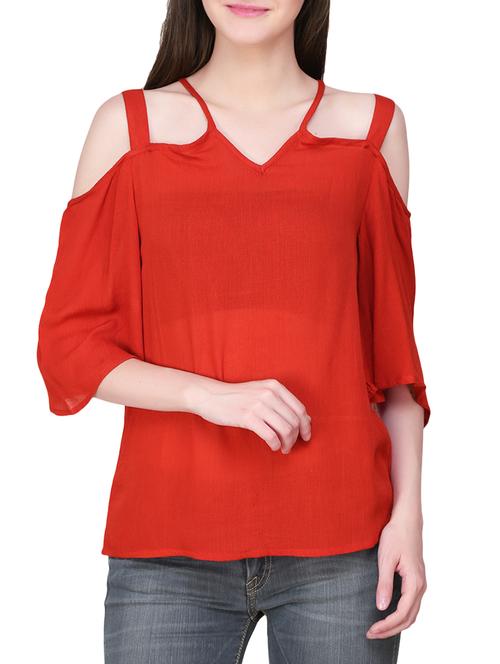 red viscose regular top - 14033789 - Very Small Image - 1
