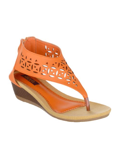 orange open thong wedge - 14036062 - Very Small Image - 1