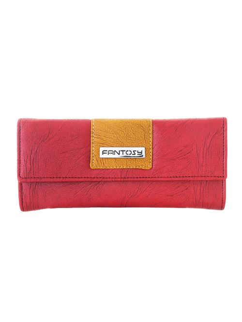 maroon leatherette  regular clutch - 14037946 - Very Small Image - 1