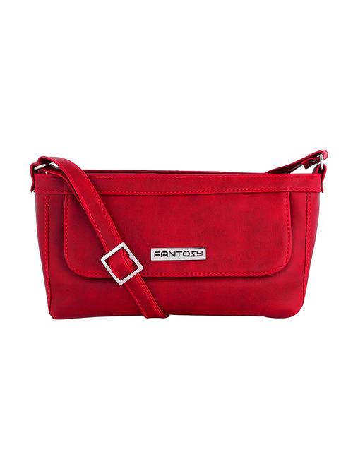 red leatherette  regular sling bag - 14038044 - Very Small Image - 1