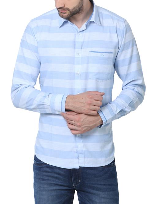 light blue cotton casual shirt - 14039723 - Very Small Image - 1