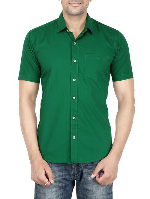 green cotton casual shirt - 14040076 - Very Small Image - 1