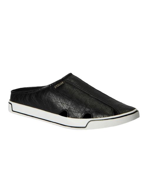 black leatherette slip on mule - 14040746 - Very Small Image - 1