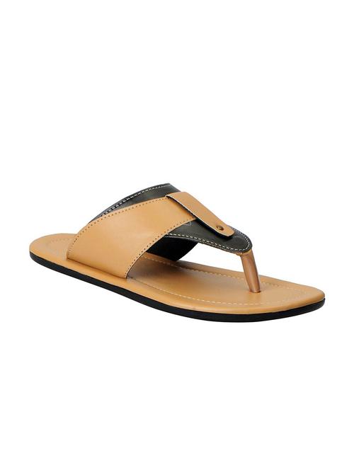 beige leatherette toe separator slipper - 14041274 - Very Small Image - 1