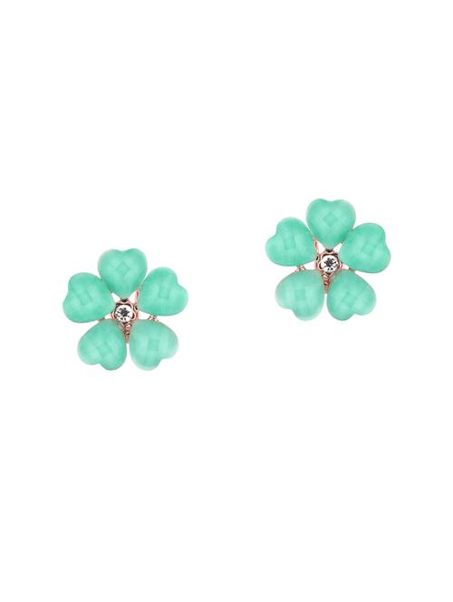 green  studs earrings - 14042063 - Very Small Image - 1