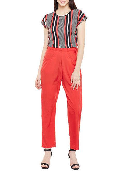red crepe jumpsuit - 14042065 - Very Small Image - 1