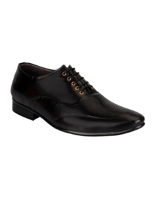black leatherette lace-up oxford - 14042251 - Very Small Image - 1