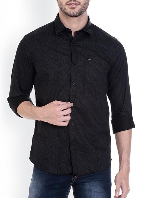 black cotton casual shirt - 14042523 - Very Small Image - 1