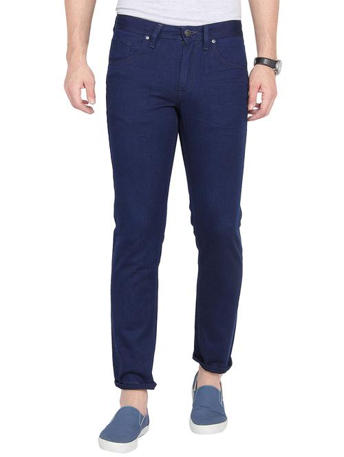 dark blue cotton plain jeans - 14042589 - Very Small Image - 1