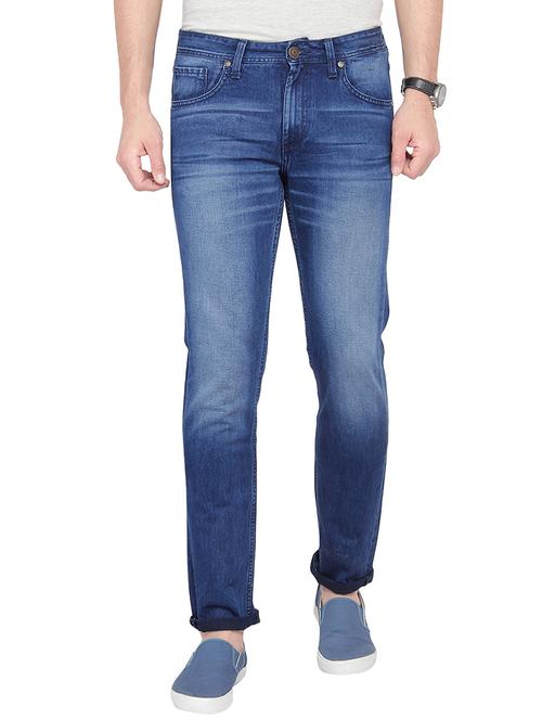 blue cotton washed jeans - 14042734 - Very Small Image - 1