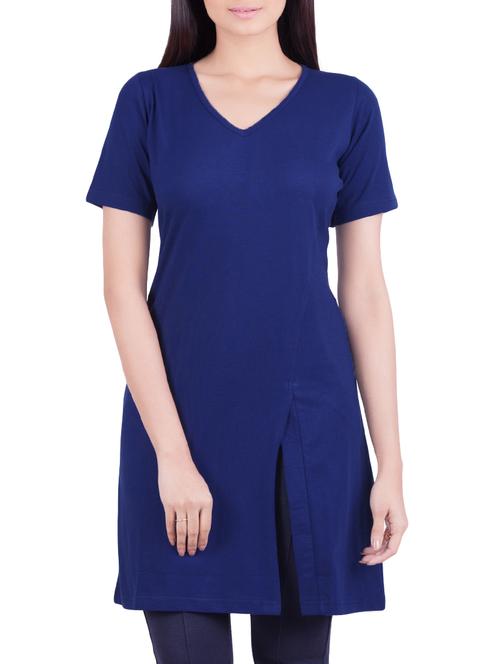 rene design studio blue lycra solid top - 14043394 - Very Small Image - 1