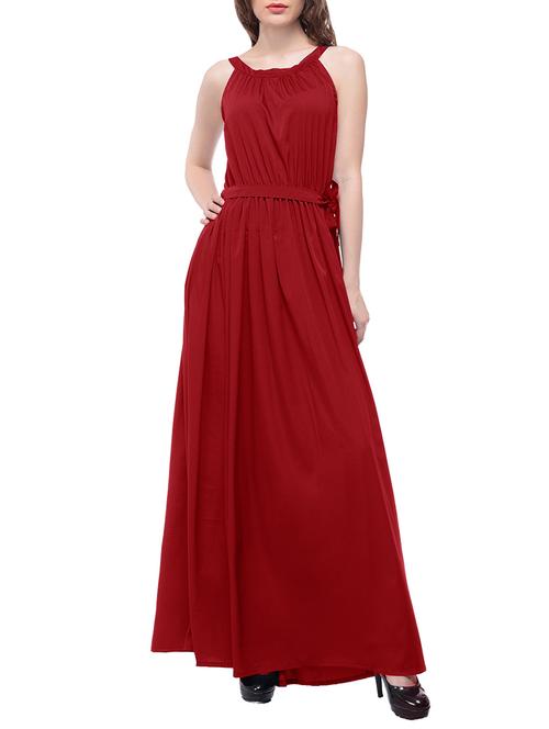 halter neck gathered maxi dress - 14044226 - Very Small Image - 1