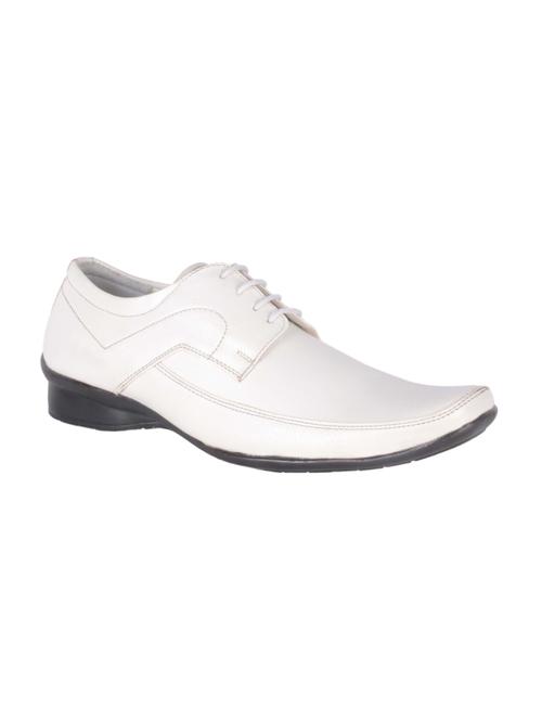 white leatherette lace-up derby - 14044564 - Very Small Image - 1