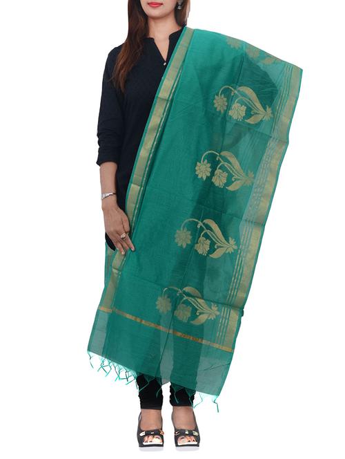 green woven dupatta - 14044871 - Very Small Image - 1