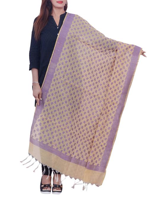 beige woven dupatta - 14044938 - Very Small Image - 1