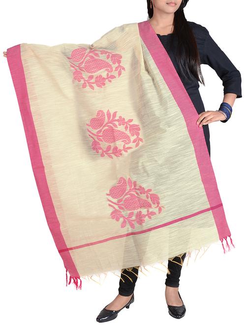 beige woven dupatta - 14044941 - Very Small Image - 1