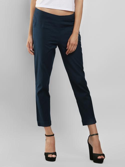 navy blue cotton trouser - 14046790 - Very Small Image - 1