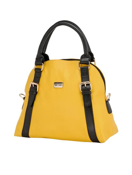 yellow leatherette regular handbag - 14047499 - Very Small Image - 1