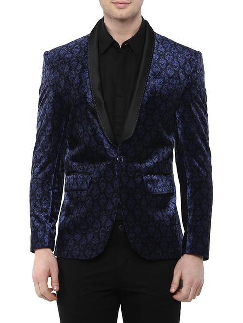 blue velvet casual blazer - 14050040 - Very Small Image - 1