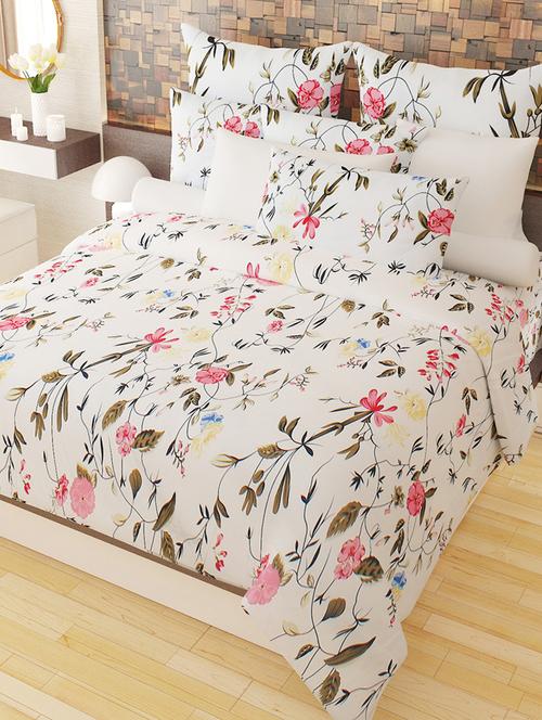 home candy colorful floral 3-d double bed sheet with 2 pillow covers - 14052101 - Very Small Image - 1