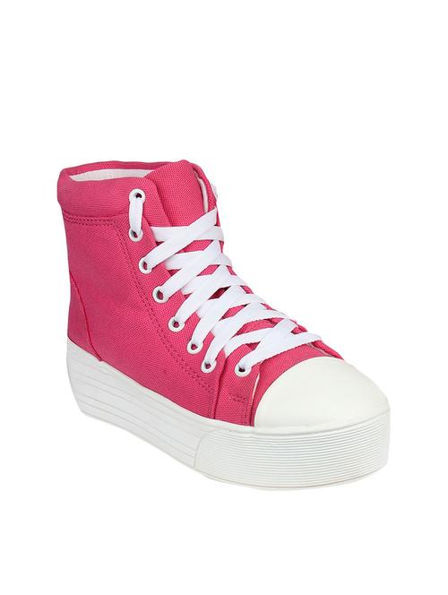 pink canvas laceup sneakers - 14052868 - Very Small Image - 1