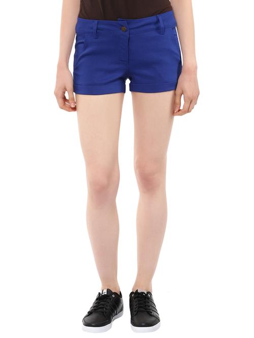 blue cotton lycra hot pants - 14064314 - Very Small Image - 1