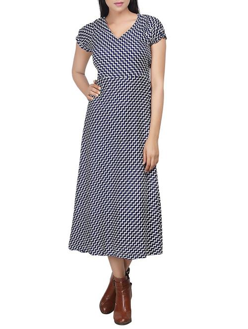 blue poly crepe dress - 14065898 - Very Small Image - 1