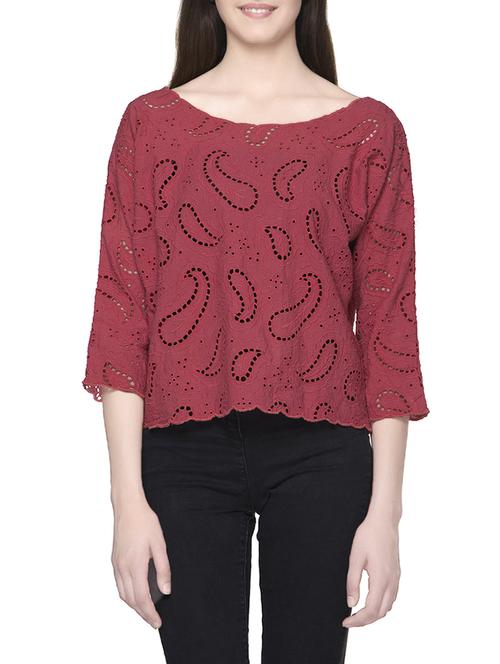 red cotton regular top - 14065939 - Very Small Image - 1