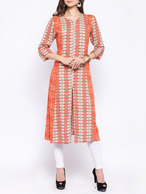 multi colored rayon high slit kurta - 14066061 - Very Small Image - 1