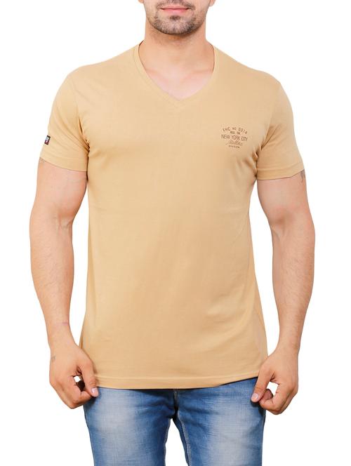Yellow Cotton T-shirt - 14066135 - Very Small Image - 1