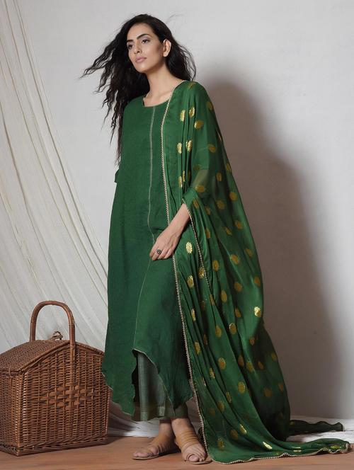 gota patti asymmetric suit set - 14068699 - Very Small Image - 1