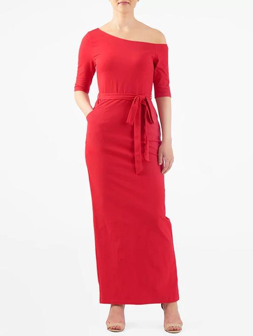 Red Front Bow Tie Up Dress - 14069762 - Very Small Image - 1