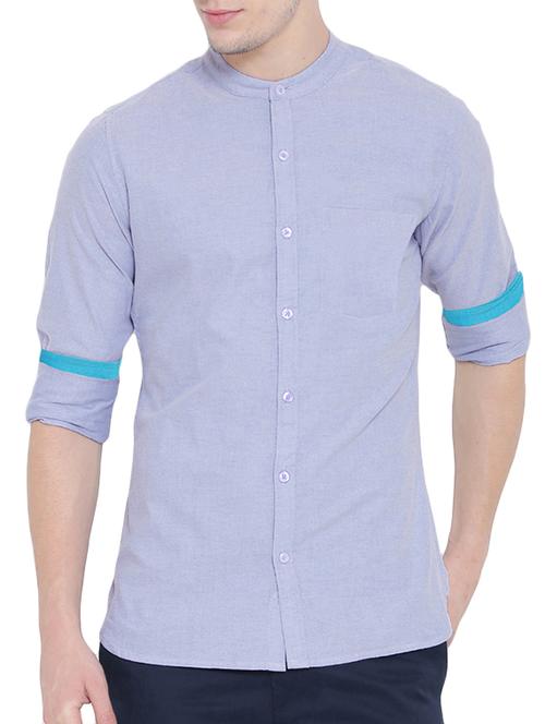 light blue cotton casual shirt - 14069776 - Very Small Image - 1