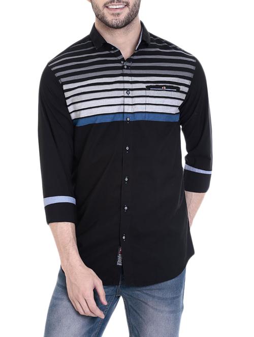 black cotton casual shirt - 14070956 - Very Small Image - 1
