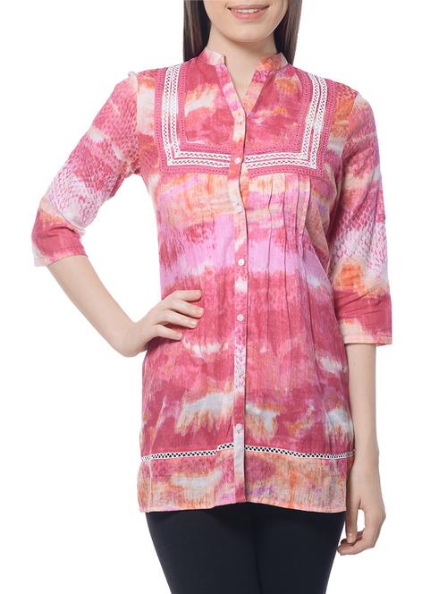 pink cotton regular shirt - 14073751 - Very Small Image - 1