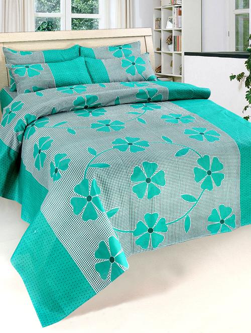 printed cotton double bed sheet with 2 pillow covers by shopaholic - 14075339 - Very Small Image - 1