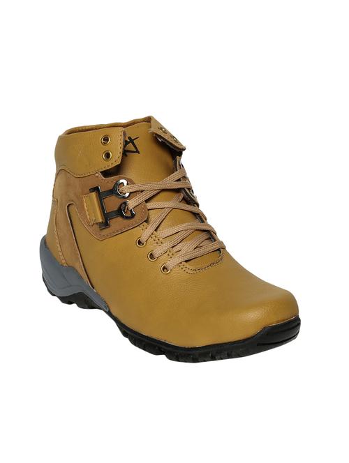 tan leatherette low ankle boot - 14075362 - Very Small Image - 1