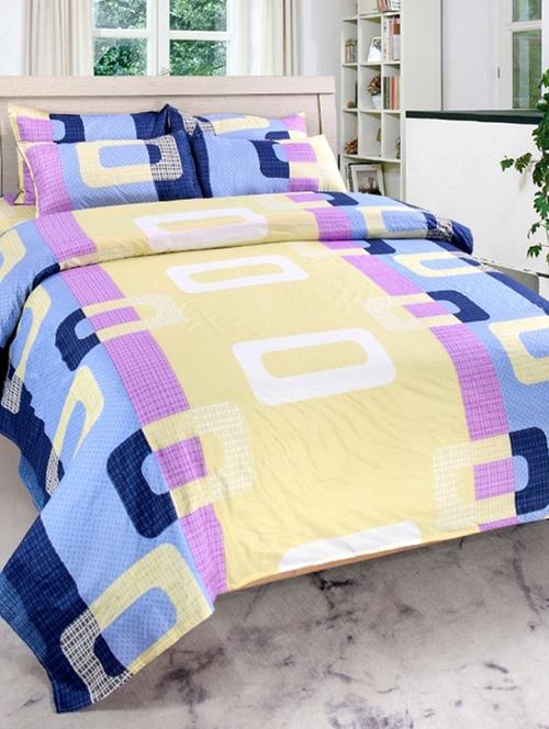printed cotton double bed sheet with 2 pillow covers by shopaholic - 14075381 - Very Small Image - 1