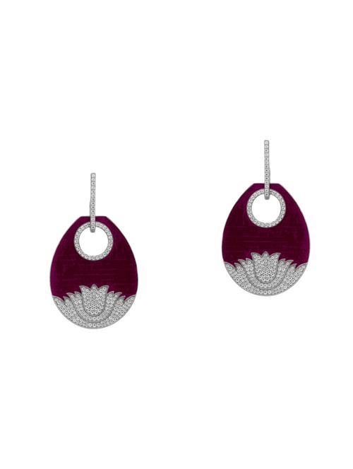 red silver drop earrings - 14075633 - Very Small Image - 1