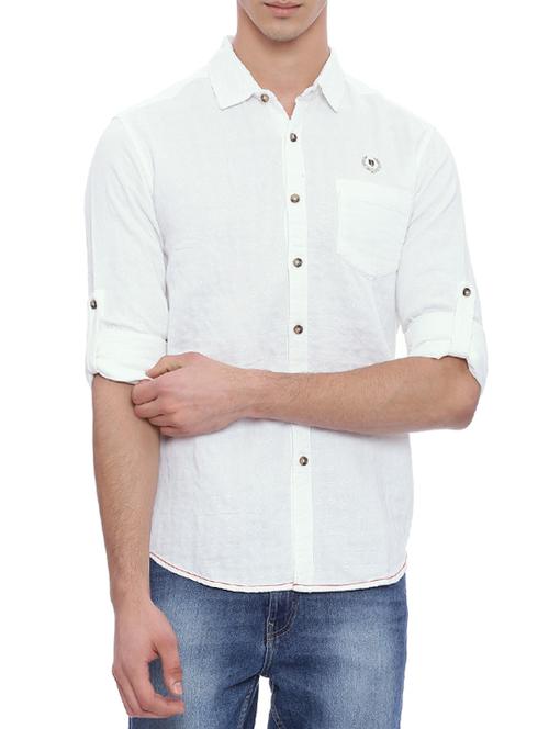 white cotton casual shirt - 14077306 - Very Small Image - 1