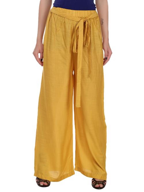 yellow rayon palazzos - 14077897 - Very Small Image - 1