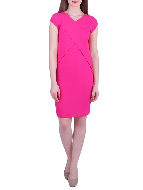 pink poly blend sheath dress - 14078338 - Very Small Image - 1