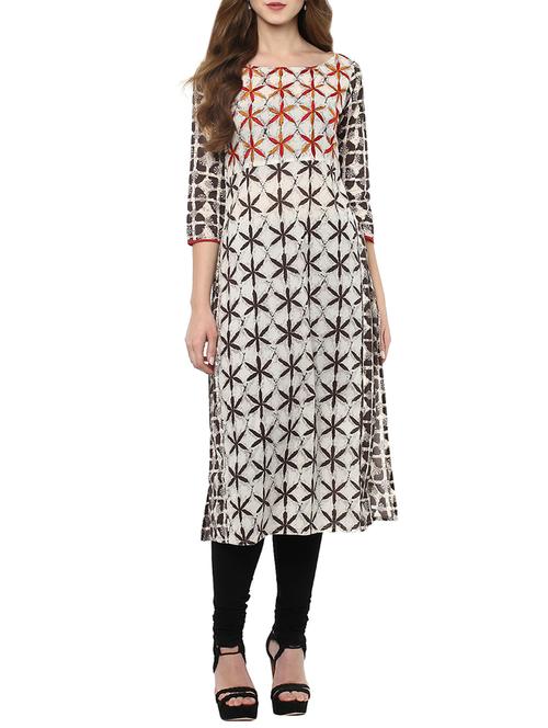 multicoloured cotton straight kurta - 14083899 - Very Small Image - 1